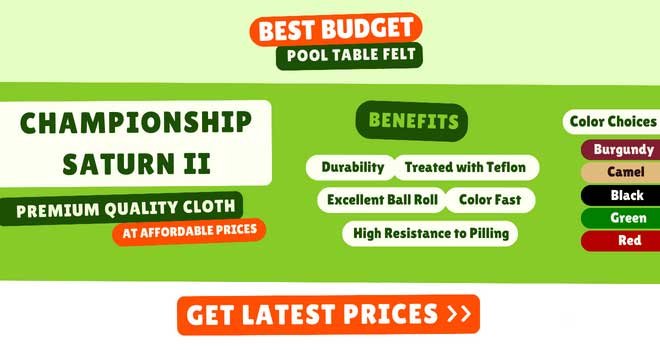 Championship Saturn II Pool table felt